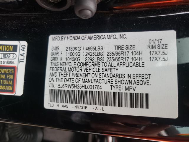 Photo 9 VIN: 5J6RW5H35HL001764 - HONDA CR-V LX 