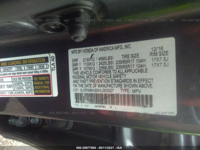 Photo 8 VIN: 5J6RW6H30HL000527 - HONDA CR-V 