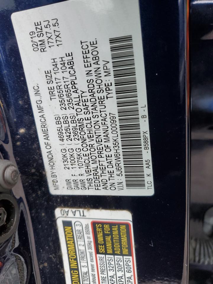 Photo 12 VIN: 5J6RW6H35KL000997 - HONDA CR-V 