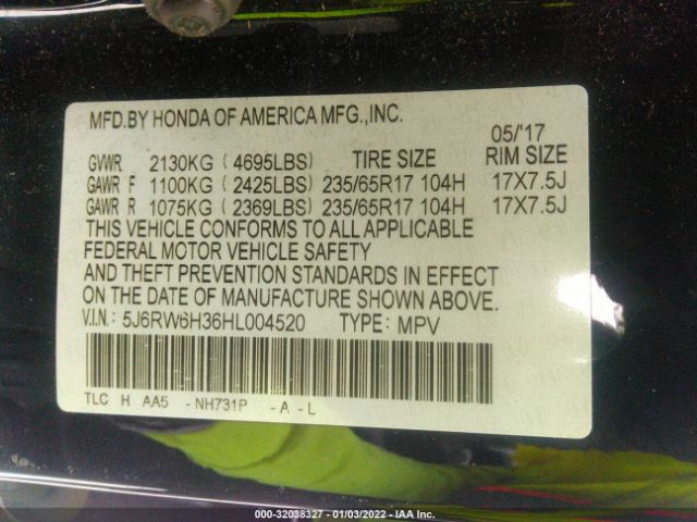 Photo 8 VIN: 5J6RW6H36HL004520 - HONDA CR-V 