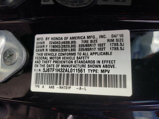 Photo 9 VIN: 5J6TF1H32AL011561 - HONDA ACCORD CRO 