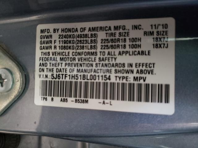 Photo 9 VIN: 5J6TF1H51BL001154 - HONDA ACCORD CRO 