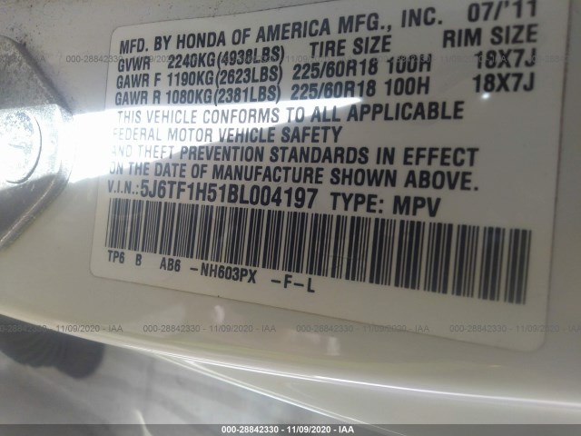 Photo 8 VIN: 5J6TF1H51BL004197 - HONDA ACCORD CROSSTOUR 