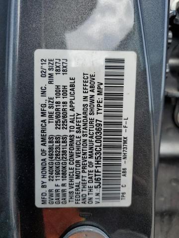 Photo 12 VIN: 5J6TF1H53CL003697 - HONDA CROSSTOUR 