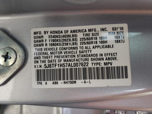 Photo 9 VIN: 5J6TF1H57AL007622 - HONDA ACCORD CRO 