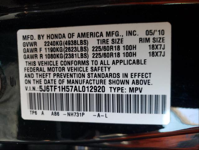 Photo 9 VIN: 5J6TF1H57AL012920 - HONDA ACCORD CRO 