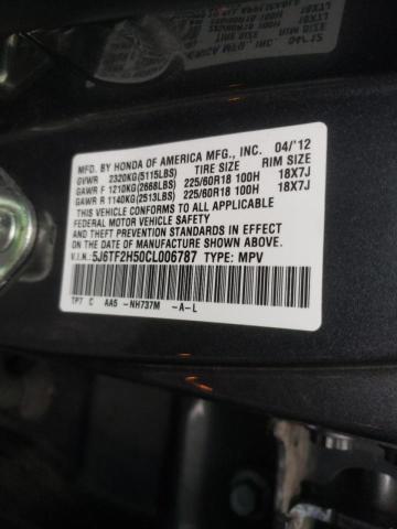 Photo 9 VIN: 5J6TF2H50CL006787 - HONDA CROSSTOUR 