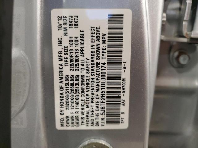 Photo 12 VIN: 5J6TF2H51DL000174 - HONDA CROSSTOUR 