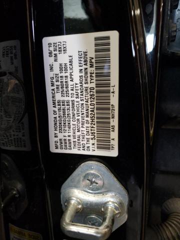 Photo 11 VIN: 5J6TF2H52AL012670 - HONDA ACCORD CRO 