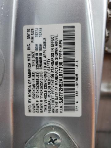 Photo 12 VIN: 5J6TF2H52AL017190 - HONDA ACCORD 