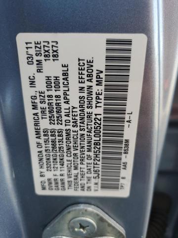 Photo 11 VIN: 5J6TF2H52BL005221 - HONDA ACCORD 