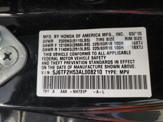 Photo 9 VIN: 5J6TF2H53AL008210 - HONDA ACCORD CRO 