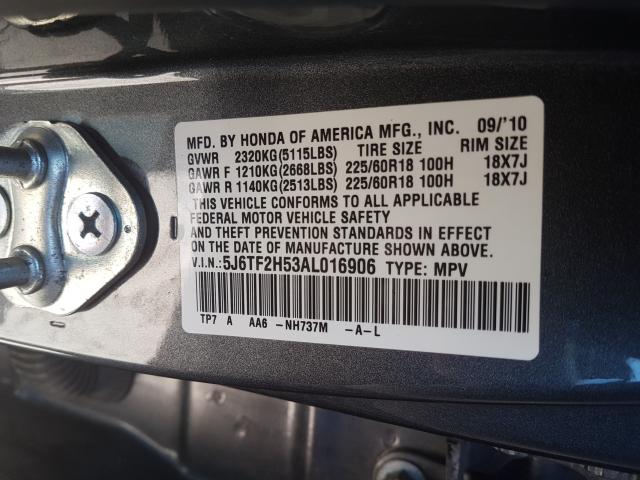 Photo 9 VIN: 5J6TF2H53AL016906 - HONDA ACCORD CRO 