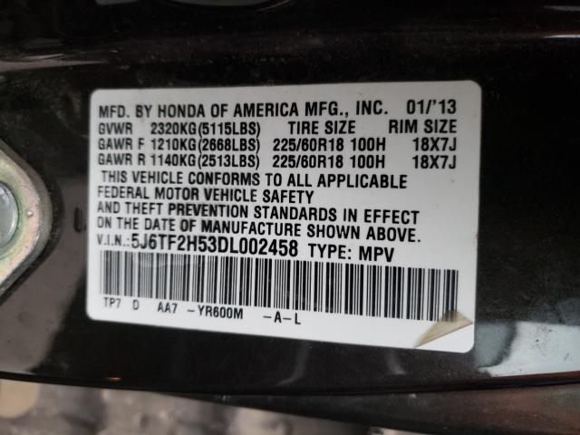 Photo 9 VIN: 5J6TF2H53DL002458 - HONDA CROSSTOUR 