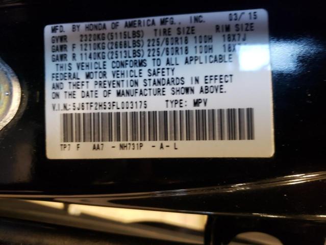 Photo 11 VIN: 5J6TF2H53FL003175 - HONDA CROSSTOUR 