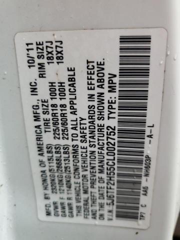 Photo 11 VIN: 5J6TF2H55CL002752 - HONDA CROSSTOUR 