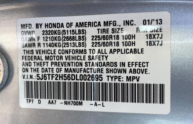 Photo 9 VIN: 5J6TF2H56DL002695 - HONDA CROSSTOUR 