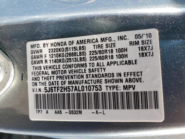 Photo 9 VIN: 5J6TF2H57AL010753 - HONDA ACCORD CRO 