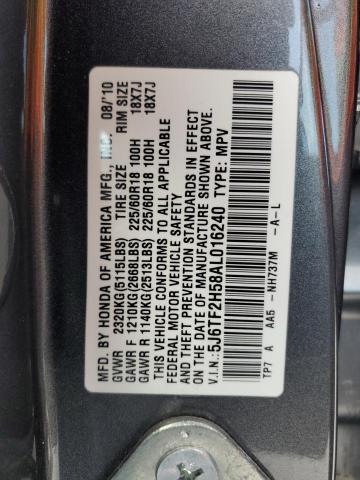 Photo 9 VIN: 5J6TF2H58AL016240 - HONDA ACCORD CRO 