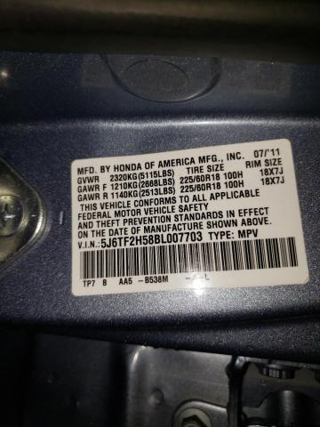 Photo 9 VIN: 5J6TF2H58BL007703 - HONDA ACCORD CRO 