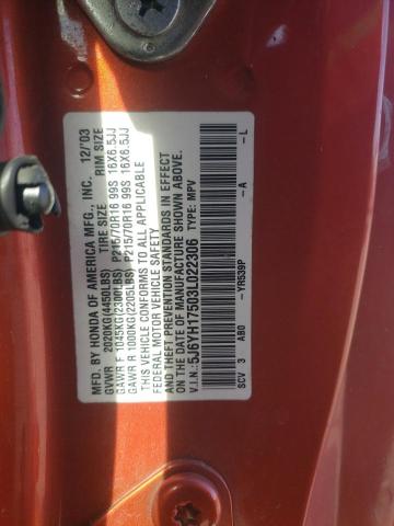 Photo 12 VIN: 5J6YH17503L022306 - HONDA ELEMENT EX 