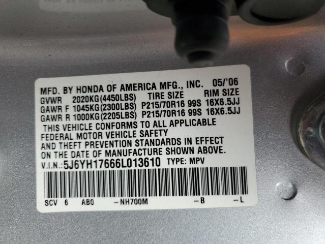 Photo 11 VIN: 5J6YH17666L013610 - HONDA ELEMENT EX 