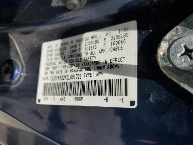 Photo 12 VIN: 5J6YH182X3L001726 - HONDA ELEMENT DX 