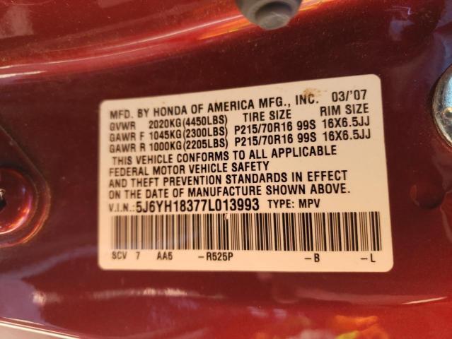 Photo 11 VIN: 5J6YH18377L013993 - HONDA ELEMENT 