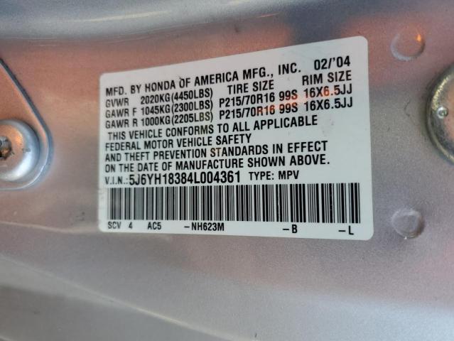 Photo 13 VIN: 5J6YH18384L004361 - HONDA ELEMENT 