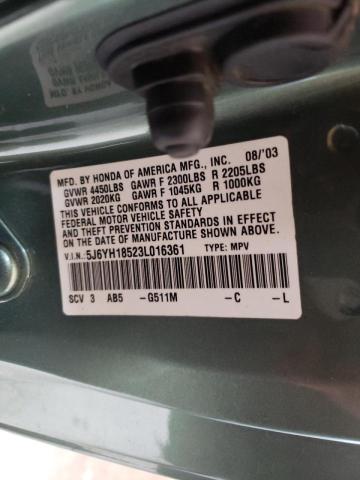 Photo 9 VIN: 5J6YH18523L016361 - HONDA ELEMENT EX 