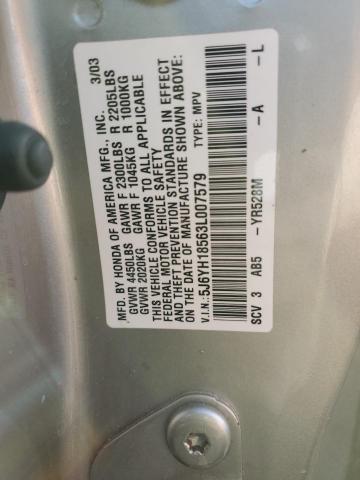 Photo 11 VIN: 5J6YH18563L007579 - HONDA ELEMENT 