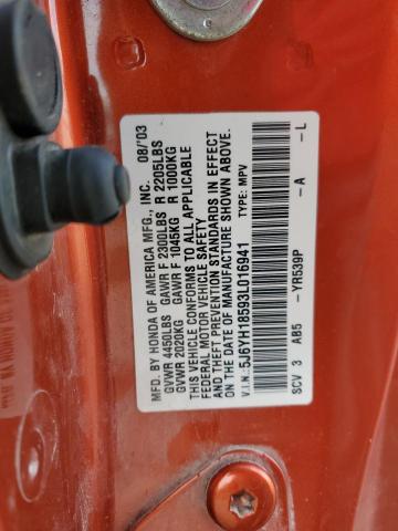 Photo 11 VIN: 5J6YH18593L016941 - HONDA ELEMENT 