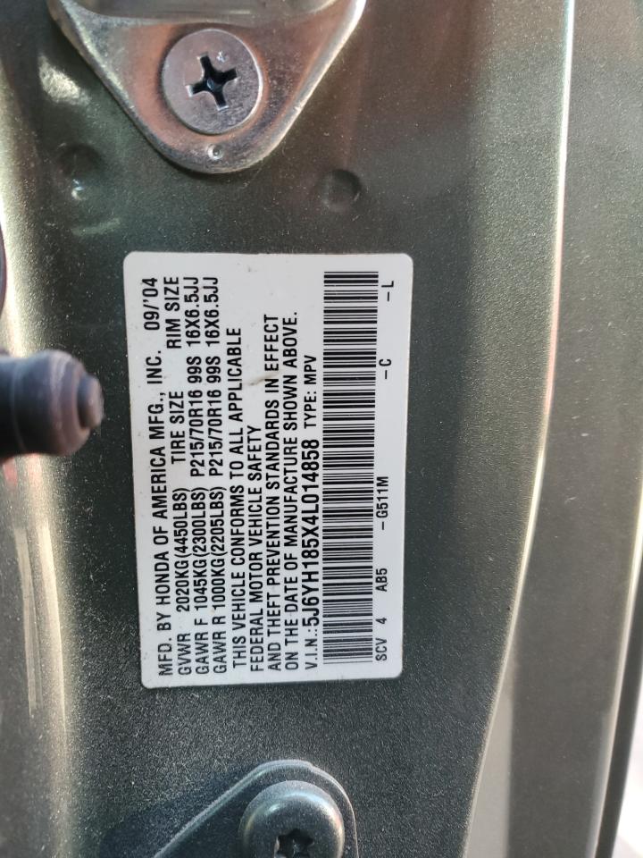 Photo 11 VIN: 5J6YH185X4L014858 - HONDA ELEMENT 