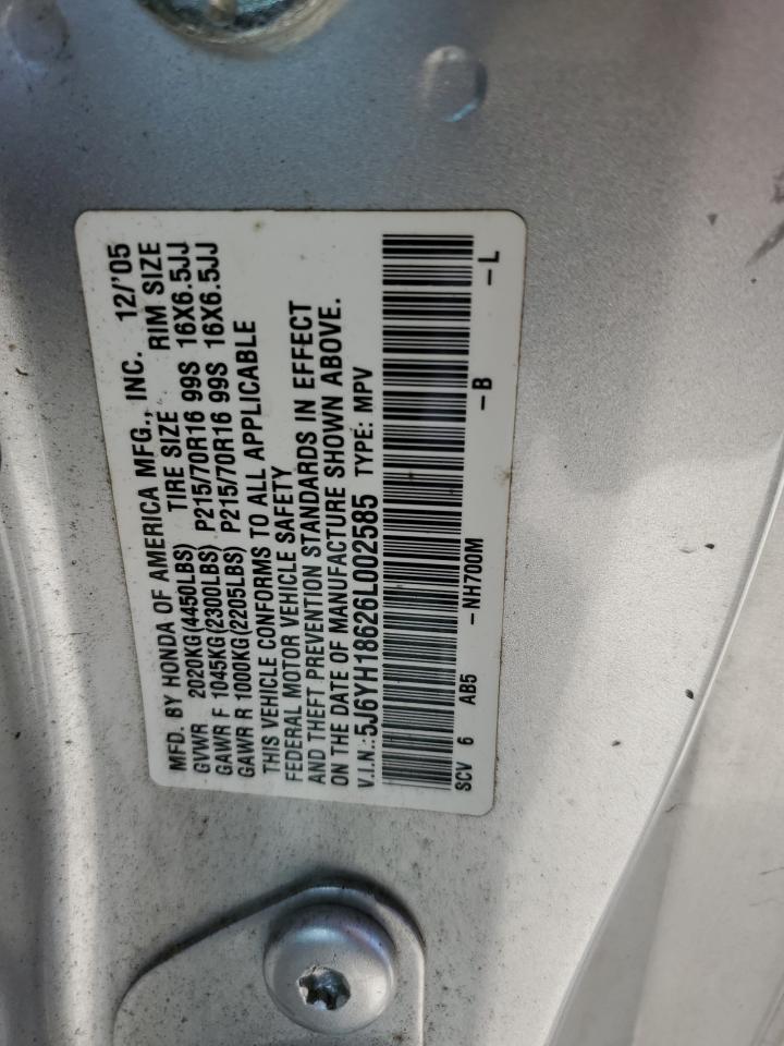 Photo 12 VIN: 5J6YH18626L002585 - HONDA ELEMENT 