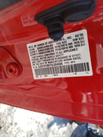 Photo 9 VIN: 5J6YH18675L004668 - HONDA ELEMENT EX 