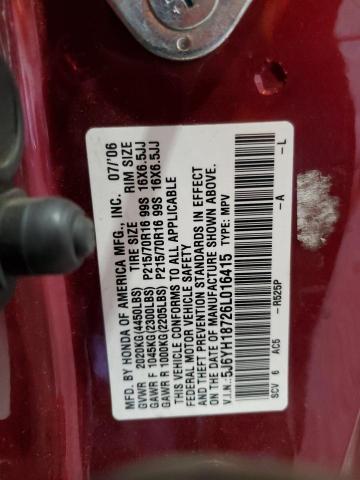 Photo 13 VIN: 5J6YH18726L016415 - HONDA ELEMENT 