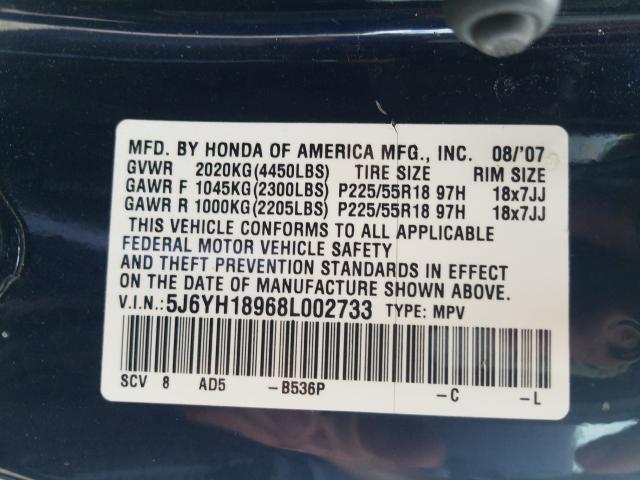 Photo 9 VIN: 5J6YH18968L002733 - HONDA ELEMENT SC 