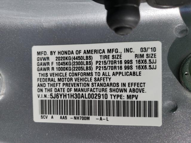 Photo 9 VIN: 5J6YH1H30AL002910 - HONDA ELEMENT LX 