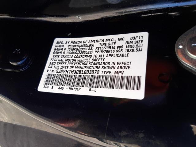 Photo 12 VIN: 5J6YH1H30BL003072 - HONDA ELEMENT 