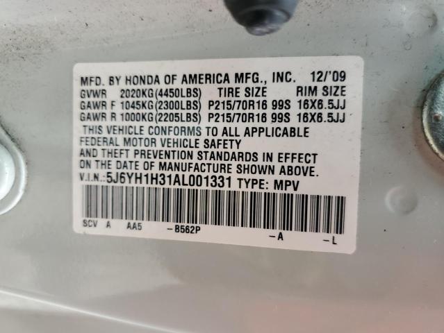 Photo 9 VIN: 5J6YH1H31AL001331 - HONDA ELEMENT LX 