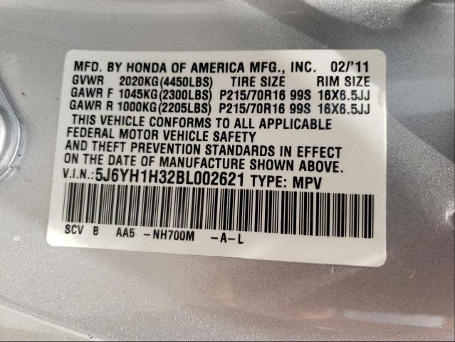 Photo 9 VIN: 5J6YH1H32BL002621 - HONDA ELEMENT LX 