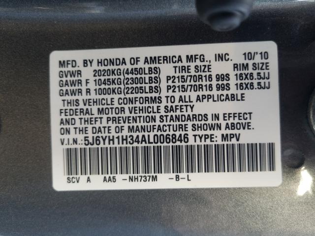 Photo 9 VIN: 5J6YH1H34AL006846 - HONDA ELEMENT LX 