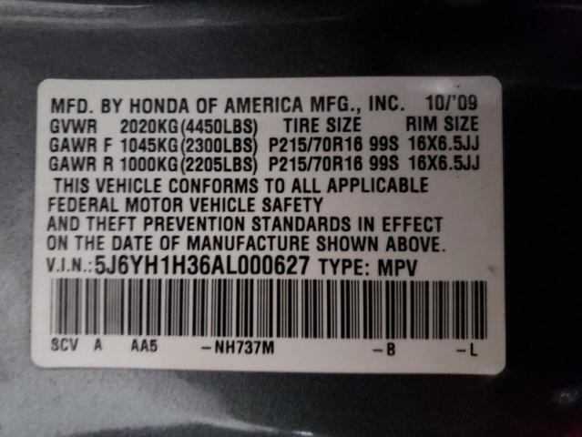 Photo 9 VIN: 5J6YH1H36AL000627 - HONDA ELEMENT LX 