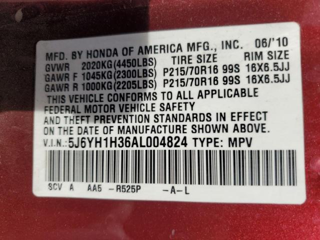 Photo 13 VIN: 5J6YH1H36AL004824 - HONDA ELEMENT LX 