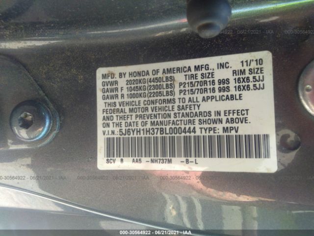 Photo 8 VIN: 5J6YH1H37BL000444 - HONDA ELEMENT 