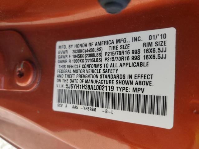 Photo 12 VIN: 5J6YH1H38AL002119 - HONDA ELEMENT 