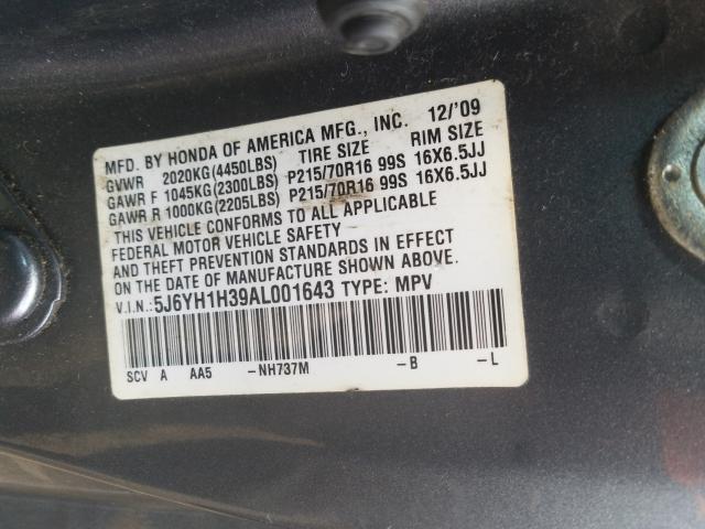 Photo 9 VIN: 5J6YH1H39AL001643 - HONDA ELEMENT LX 