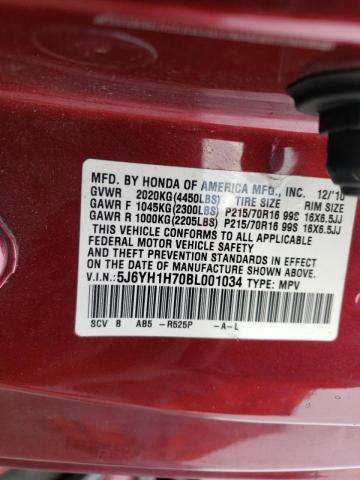 Photo 9 VIN: 5J6YH1H70BL001034 - HONDA ELEMENT EX 