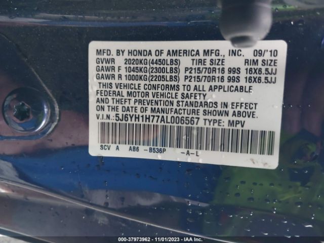 Photo 8 VIN: 5J6YH1H77AL006567 - HONDA ELEMENT 