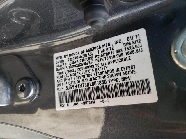 Photo 9 VIN: 5J6YH1H78BL001850 - HONDA ELEMENT EX 